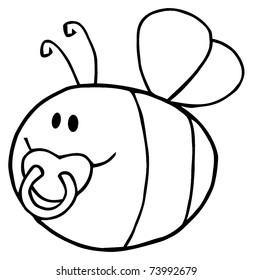 Flying Baby Bee Cartoon Character