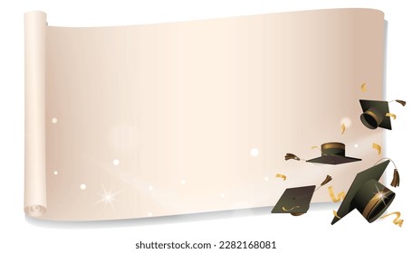 Flying bachelor hat background, suitable for graduation season