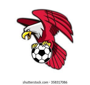 Flying Bald Eagle Grab Soccer Ball