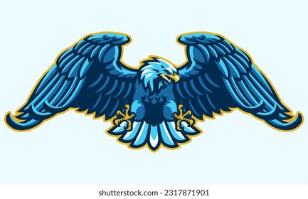 Flying Bald Eagle Mascot Style