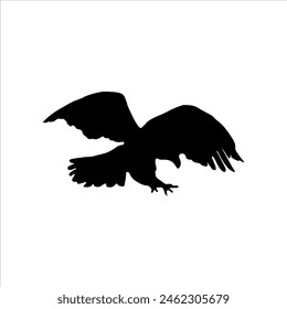 Flying bald eagle silhouette isolated on white background. Bald eagle icon vector illustration design.