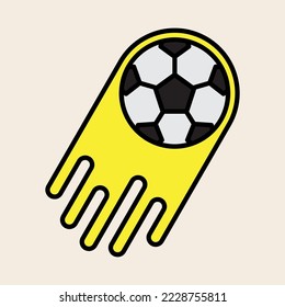 Flying ball icon or kick ball