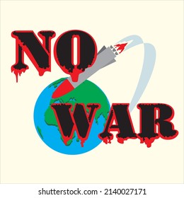 flying ballistic missile on the background of the globe