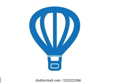 Flying balloon blue icon vector