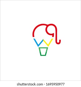 flying balloon elephant logo, this logo is suitable for a flying balloon trip