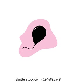 flying balloon flat icon logo