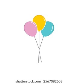 Flying balloon illustration icon template design