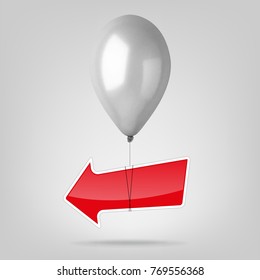 Flying balloon with red arrow