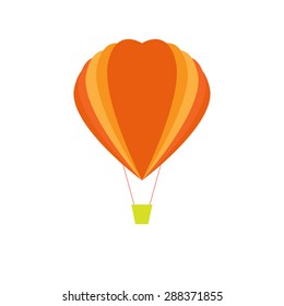 Flying Balloon vector. Colorful Hot air balloon isolated on white background..Flat Hot air balloon isolated. Hot air balloon icon