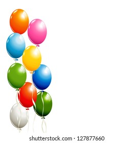 Flying balloons background