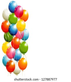 Flying balloons background