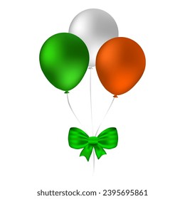 Flying Balloons, diseñado con tres colores de la bandera de Irlanda para el elemento de evento day de san patrick 