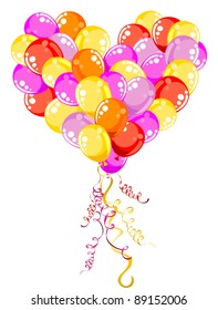 Flying balloons heart.