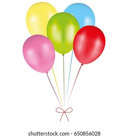 Flying balloons isolated on a white background