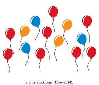 Flying baloon illustration vector template