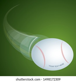 Flying Baseball Ball In The Air, Vector White Baseball Ball