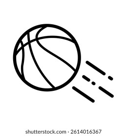 flying basketball – vector icon