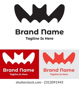 Flying bat brand logo design	
