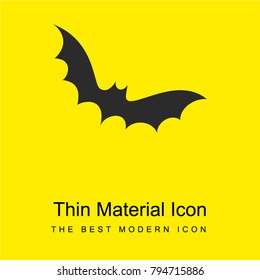 Flying bat bright yellow material minimal icon or logo design