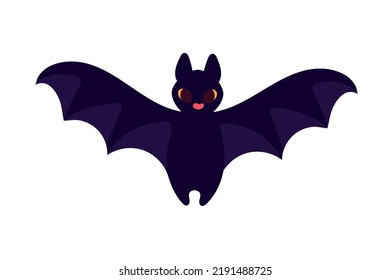flying bat cartoon isolated icon