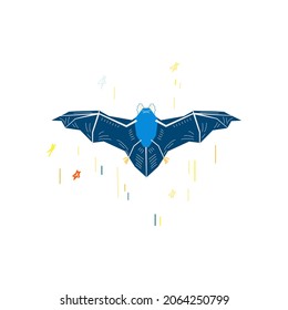 flying bat  cartoon vector illustration