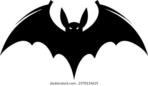 Flying bat clipart isolated on white. Cartoon style drawing of nocturnal wild animal. Halloween creepy fauna modern vector illustration..
