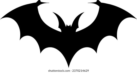 Flying bat clipart isolated on white. Cartoon style drawing of nocturnal wild animal. Halloween creepy fauna modern vector illustration..