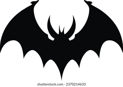 Flying bat clipart isolated on white. Cartoon style drawing of nocturnal wild animal. Halloween creepy fauna modern vector illustration..