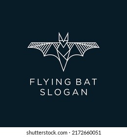 Flying bat design icon logo template