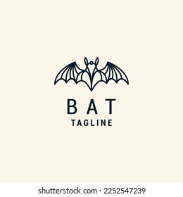 Flying bat design icon logo template