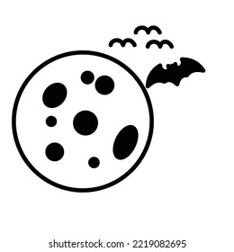 Flying bat Half Glyph Vector Icon which can easily modified

