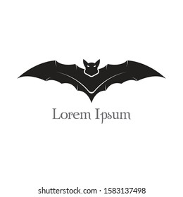 Flying bat, halloween isolated icon vector illustration.