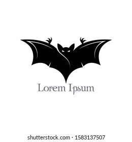 Flying bat, halloween isolated icon vector illustration.