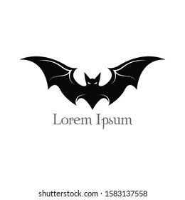 Flying bat, halloween isolated icon vector illustration.