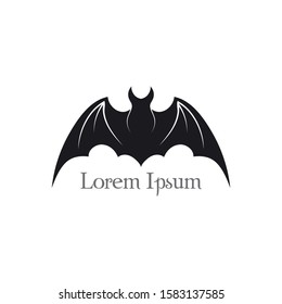 Flying bat, halloween isolated icon vector illustration.