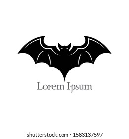 Flying bat, halloween isolated icon vector illustration.