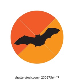 flying bat icon design template vector isolated illustration