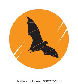 flying bat icon design template vector isolated illustration