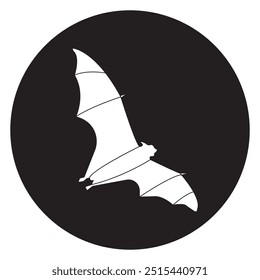 flying bat icon design template vector isolated illustration