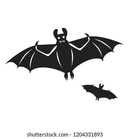 Flying bat icon. Simple illustration of flying bat vector icon for web design isolated on white background