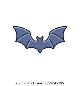 Flying bat icon. Simple illustration of a bat in flight, perfect for Halloween designs and spooky projects.