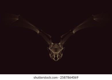 Flying Bat illustration, Flying bat clipart isolated on white. Cartoon style drawing of nocturnal wild animal. Halloween creepy fauna modern vector illustration.