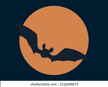 Flying bat, illustration, vector on white background.