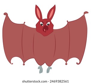 Flying bat isolated on white background