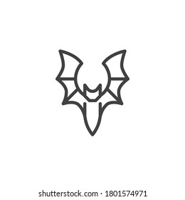 Icono de línea de murciélago volador. signo de estilo lineal para concepto móvil y diseño web. Icono vector de contorno de murciélago de Halloween. Símbolo, ilustración del logotipo. Gráficos vectoriales