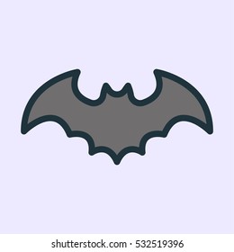 Flying Bat Minimal Color Flat Line Stroke Icon Pictogram Symbol Illustration