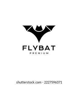 flying bat modern geometric logo design vector