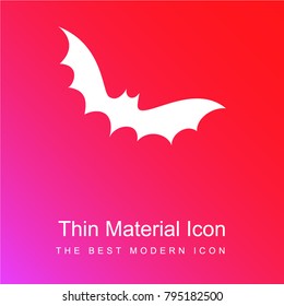 Flying bat red and pink gradient material white icon minimal design