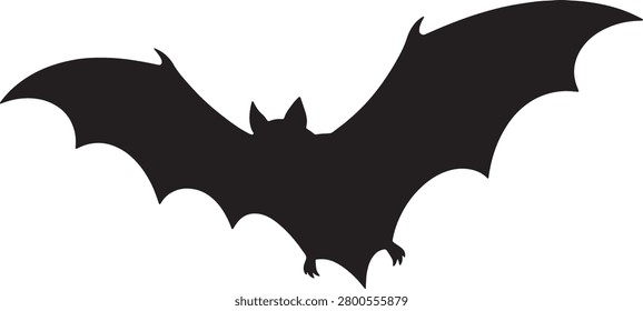 Flying bat silhouette isolated design element.
