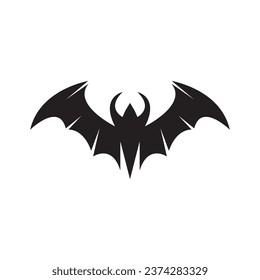 Flying bat silhouette logo design vector template illustration